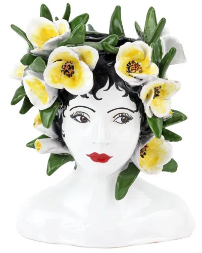 Vietri Sicilian Heads Petite Magnolia Head In Multi