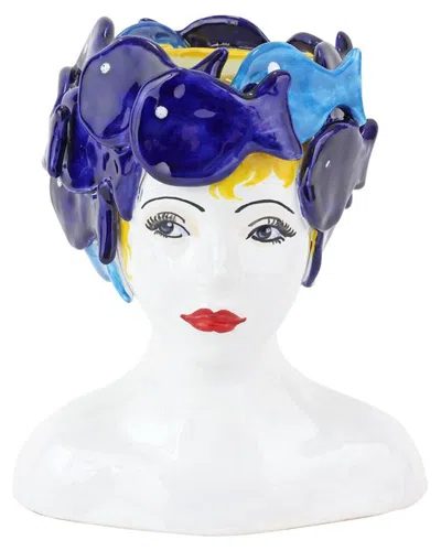Vietri Sicilian Heads Petite Pesci Head In Multi
