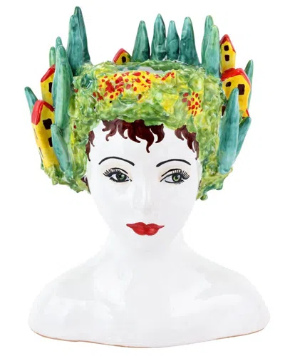Vietri Sicilian Heads Petite Tuscan Head In Multi