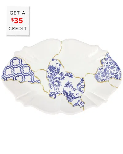 Vietri Storia Baroque Oval Platter With $35 Credit In Multi