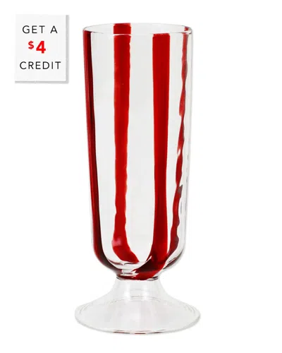 Vietri Stripe Red Champagne Glass