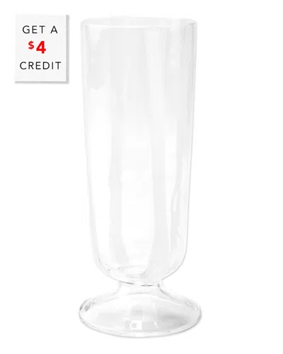 Vietri Stripe White Champagne Glass