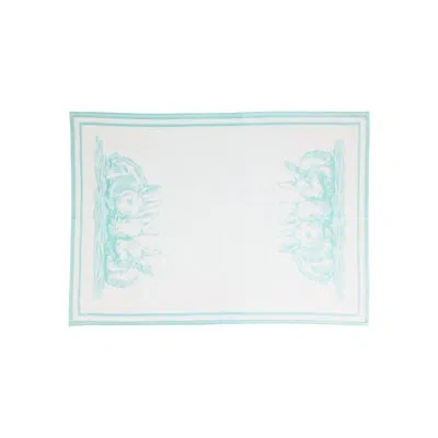 Vietri Strofinaccio Bunny Dish Towels - Set Of 2 In Gray,aqua