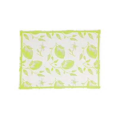 Vietri Strofinaccio Lemons Dish Towels - Set Of 2 In Green,gray