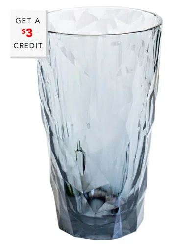Vietri Superglass Smoke Gray Tumbler In Blue