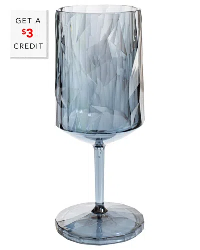 Vietri Superglass Smoke Gray Cocktail Glass In Blue