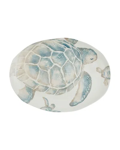 Vietri Tartaruga Medium Oval Platter In Blue