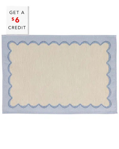 Vietri Tavola Blue Scalloped Placemats (set Of 4) With $6 Credit In Red