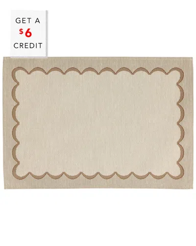 Vietri Tavola Natural Scalloped Placemats (set Of 4) With $6 Credit In Neutral