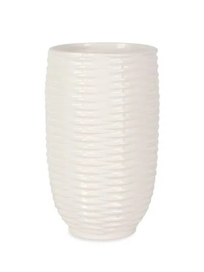 Vietri Tessere Basketweave Short Vase In Neutral