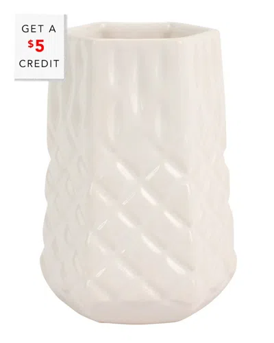 Vietri Tessere Hexagonal Bud Vase With $5 Credit In White