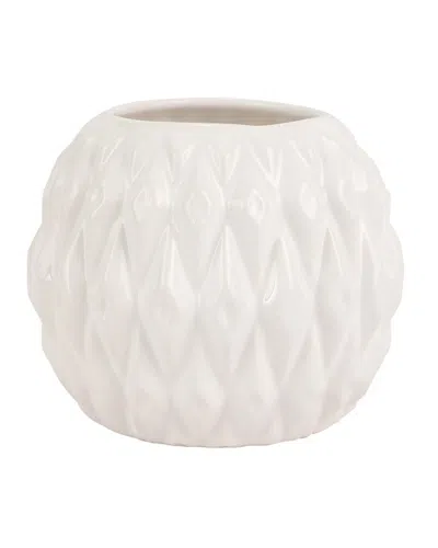 Vietri Tessere Round Bud Vase In White