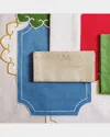Vietri Tessuti Cornflower Rectangular Placemats With White Stitching, Set Of 4 In Blue