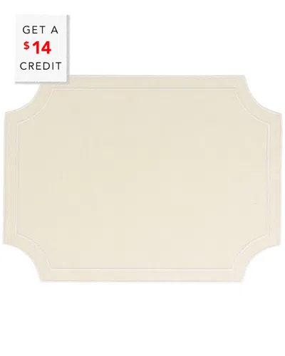 Vietri Tessuti Ivory Rectangular Placemats With White Sti With $14 Credit In Neutral