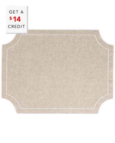 Vietri Tessuti Natural Rectangular Placemats With White S With $14 Credit In Neutral
