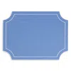 Vietri Tessuti Cornflower Rectangular Placemats With White Stitching, Set Of 4 In Blue