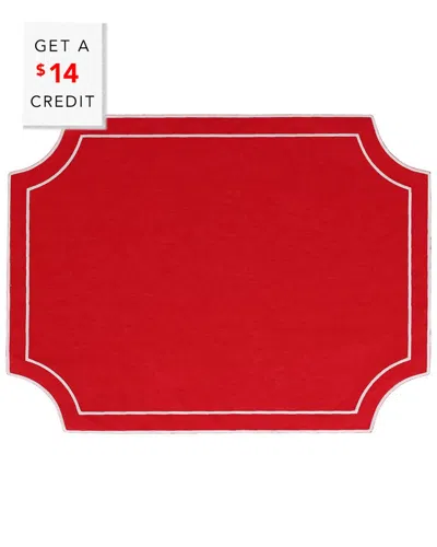 Vietri Tessuti Red Rectangular Placemats With White Stitching With $14 Credit