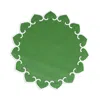 Vietri Tessuti Cornflower Round Placemats With White Stitching, Set Of 4 In Green