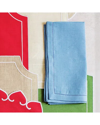 Vietri Tessuti Set Of 4  Cornflower Blue Napkins