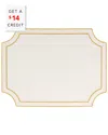 Vietri Tessuti White Rectangular Placemats With Gold Stitching With $14 Credit