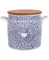 Vietri Uccello Biscotti Jar In Blue