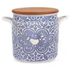 Vietri Uccello Blu Biscotti Jar In Light/pastel