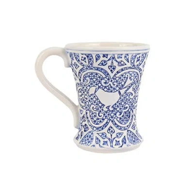Vietri Uccello Blu Mug In Blue;cream