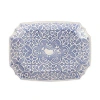 Vietri Uccello Blu Rectangular Platter In Blue,white
