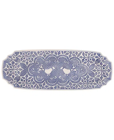 Vietri Uccello Long Oval Platter In Blue