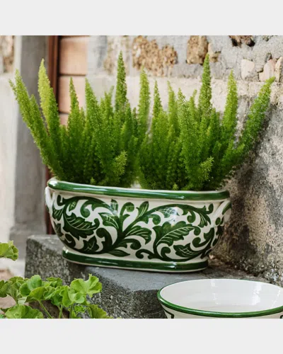 Vietri Verde Garden Oval Planter In Green