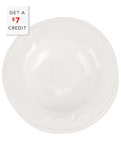 Vietri Viva By  Aria White Shallow Serving Bowl With $7 Credit