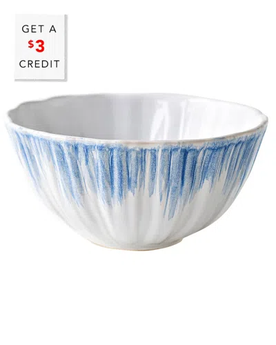 Vietri Viva By  Bari Blue And White Cereal Bowl With $3 Credit