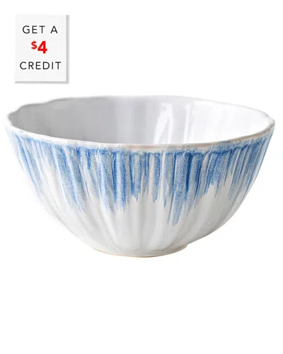 Vietri Viva By  Bari Blue And White Cereal Bowl With $4 Credit