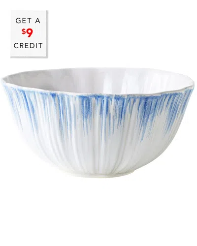 Vietri Viva By  Bari Blue And White Serving Bowl With $9 Credit