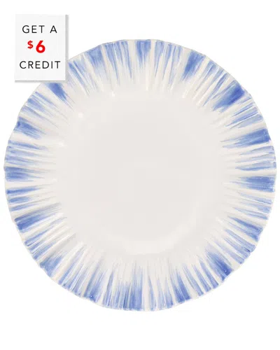 Vietri Viva By  Bari Blue And White Small Round Pla With $6 Credit