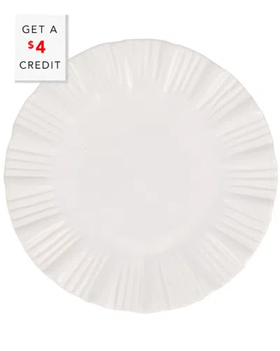 Vietri Viva By  Bari White European Dinner Plate With $4 Credit