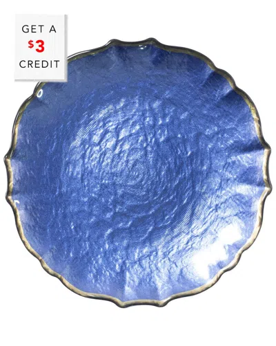 Vietri Viva By  Baroque Glass Cobalt Salad Plate With $3 Credit In No Color