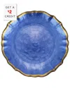 Vietri Viva By  Baroque Glass Cocktail Plate With $2 Credit In Blue