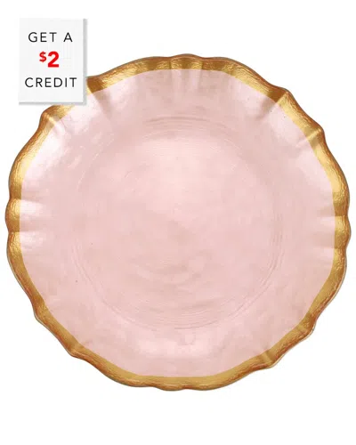 Vietri Viva By  Baroque Glass Cocktail Plate With $2 Credit In Pink