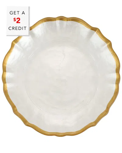 Vietri Viva By  Baroque Glass Cocktail Plate With $2 Credit In White