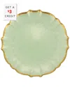 Vietri Viva By  Baroque Glass Dinner Plate With $3 Credit In Green