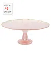 Vietri Viva By  Baroque Glass Pink Cake Stand With $9 Credit