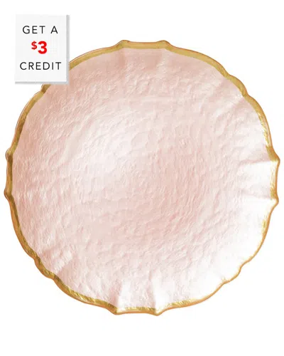 Vietri Viva By  Baroque Glass Pink Salad Plate With $3 Credit In No Color