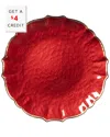 Vietri Viva By  Baroque Glass Red Service Plate/chargerte/cha With $4 Credit In Red
