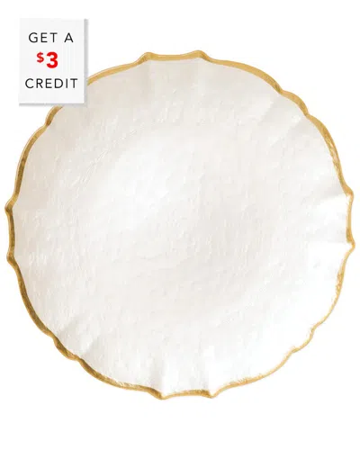 Vietri Viva By  Baroque Glass White Salad Plate With $3 Credit In No Color