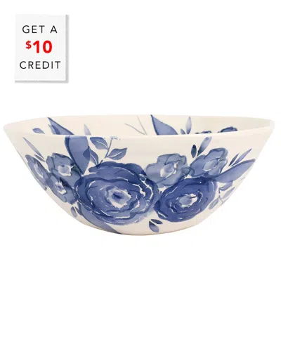 Vietri Viva By  Blue Camellia Deep Serving Bowl With $10 Credit