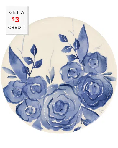 Vietri Viva By  Blue Camellia Salad Plate With $3 Credit
