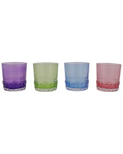 Vietri Viva By  Deco Set Of 4 Assorted Short Tumblers In Multicolor