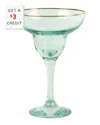 Vietri Viva By  Rainbow Green Margarita Glass With $3 Credit In Green
