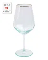 Vietri Viva By  Rainbow Green Wine Glass With $3 Credit In Green